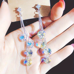 Heart Tassel Long Dangle Earrings Ladies Party Accessory Valentine Gift