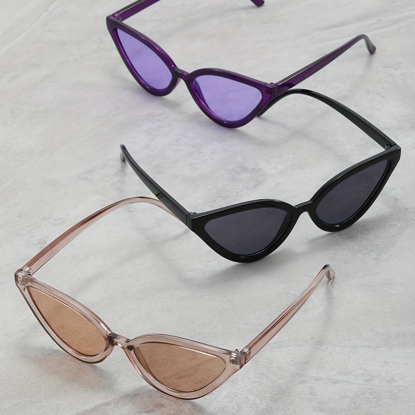 3 Pairs Cat Eye Sunglasses Women Retro Summer Outdoor Shades