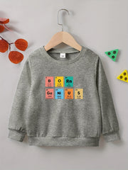 Letter Print Boys Casual Creative Pullover Sweatshirt Long Sleeve Crew Neck Tops