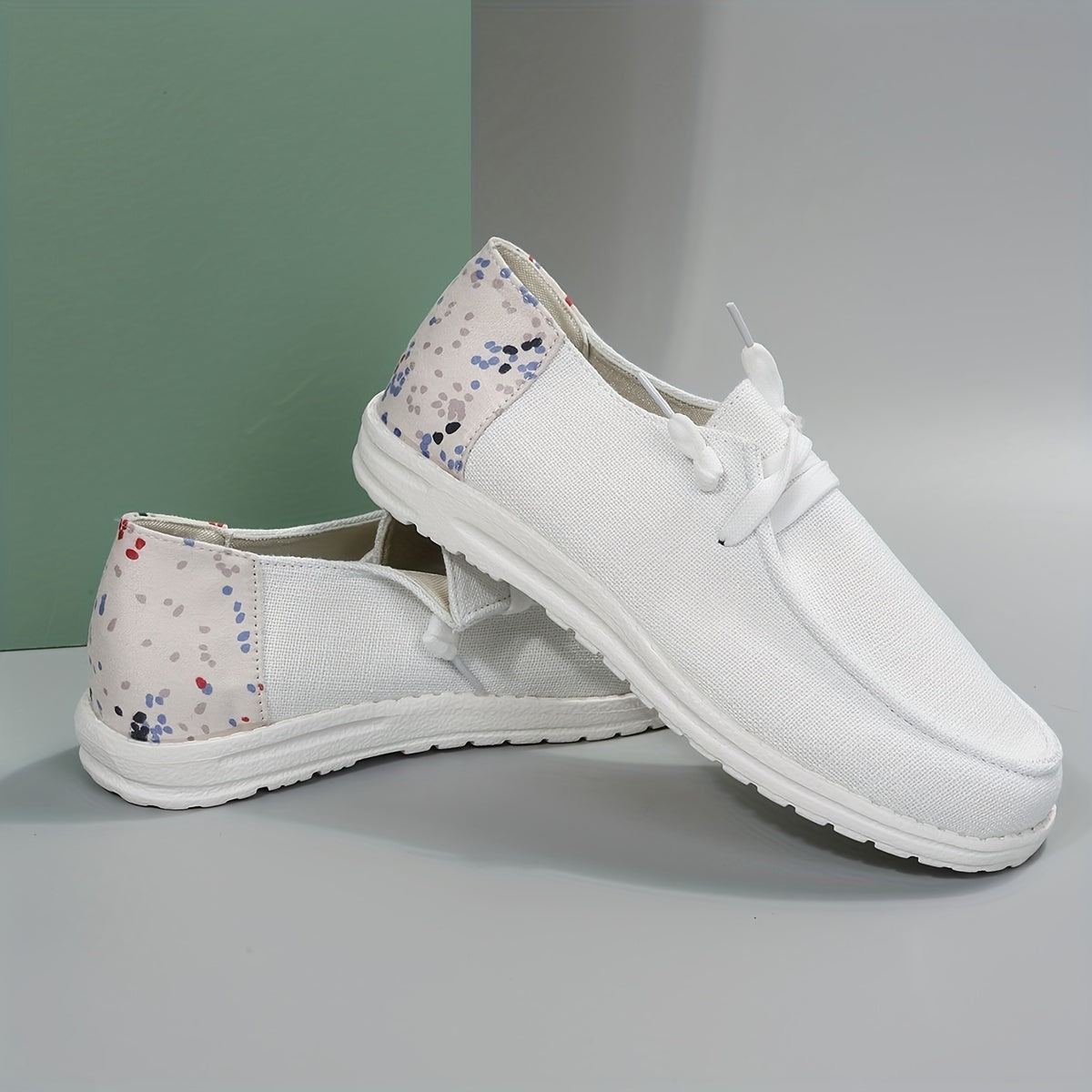 Women's Flat Canvas Lace Up Loafers Sneakers