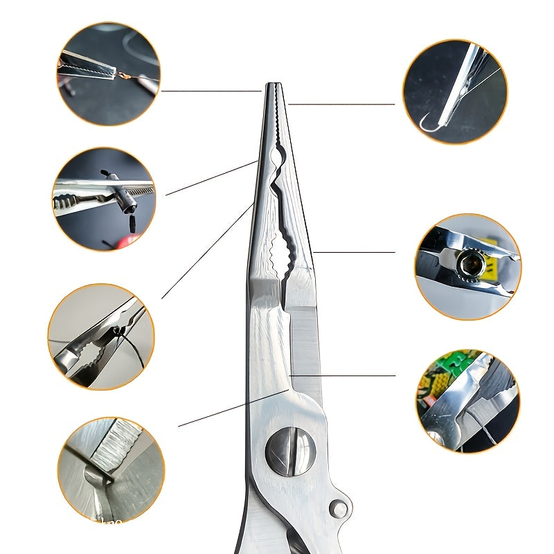 Stainless Steel Fishing Pliers: Scissors, Cutter, Hook Remover