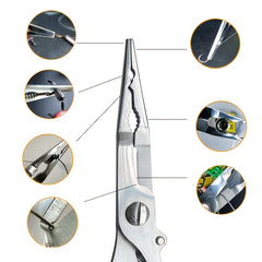 Stainless Steel Fishing Pliers: Scissors, Cutter, Hook Remover