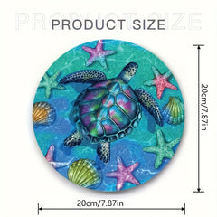 22cm Turtle & Starfish Printed Mouse Pad - Anti Slip & Waterproof