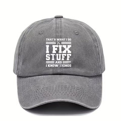 I Fix Stuff Baseball Cap Printed Washed Distressed Dad Hats