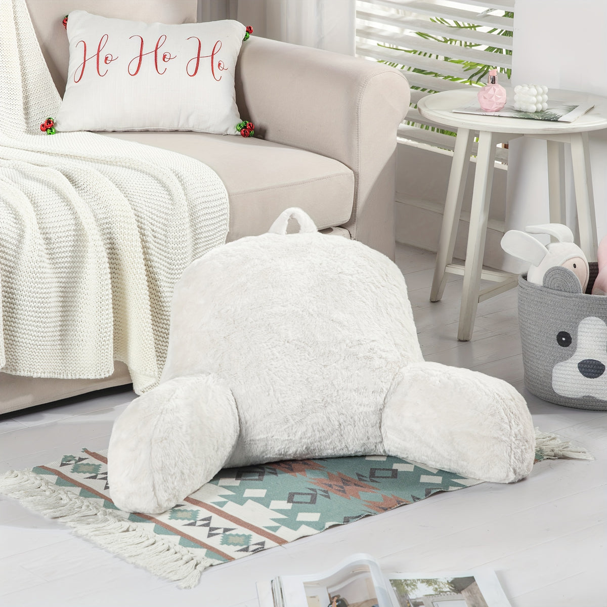 Faux Fur Reading Pillow Cover Soft Washable No Pillow Core