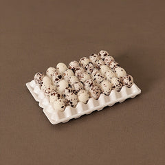 36pcs Simulation Egg Set with Egg Tray Small Statue Ornaments DIY Model Prop