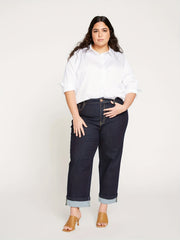  Solid Button Fly Straight Leg Jeans