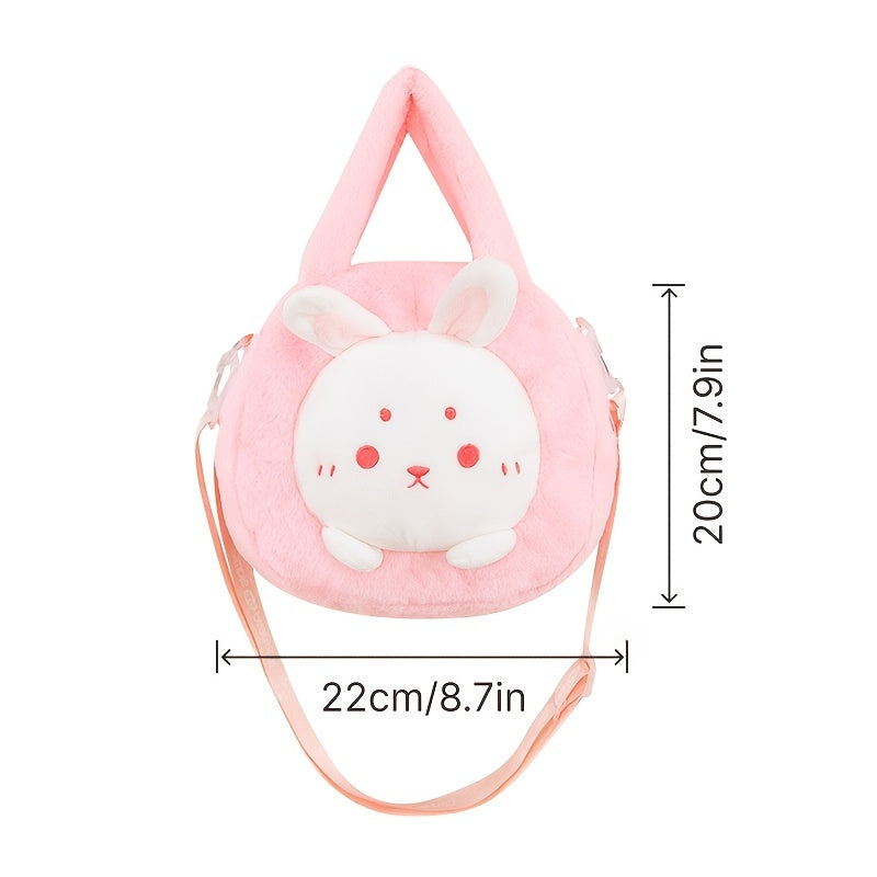 Plush Zipper Crossbody Bag Rabbit&Bear&Turtle Handbag for Women
