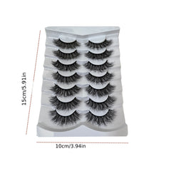 7 Pairs Fluffy Cat Eye Lashes 7D Volume Faux Mink Lashes Natural Look