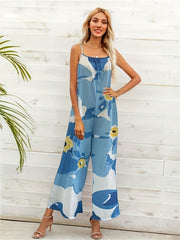  Graphic Print Wide Leg Cami Jumpsuit