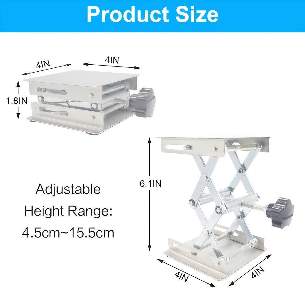 Stainless Steel Lab Jack Stand Table Lift 1.8-6.1 Inch