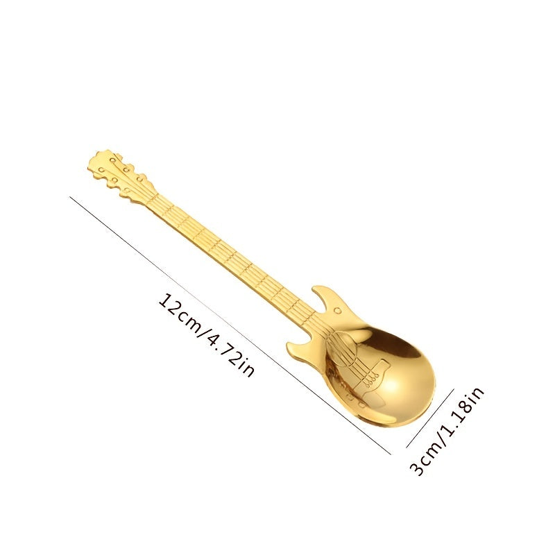 304 Stainless Steel Guitar Spoon - Perfect for Coffee Ice Cream and Desserts