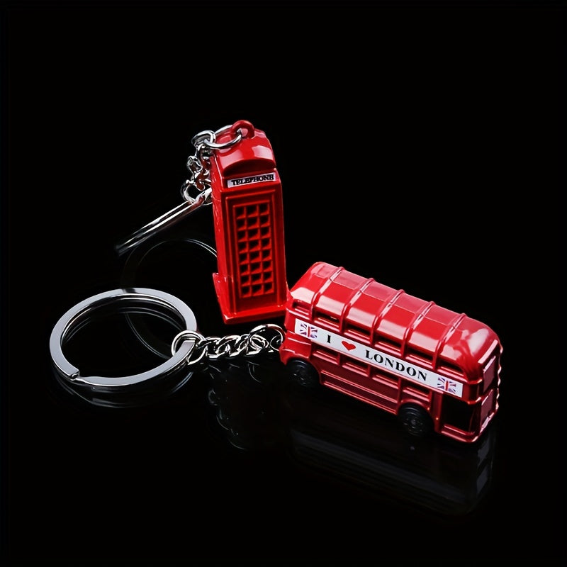 London Red Bus Phone Booth Off Road Vehicle Key Chain