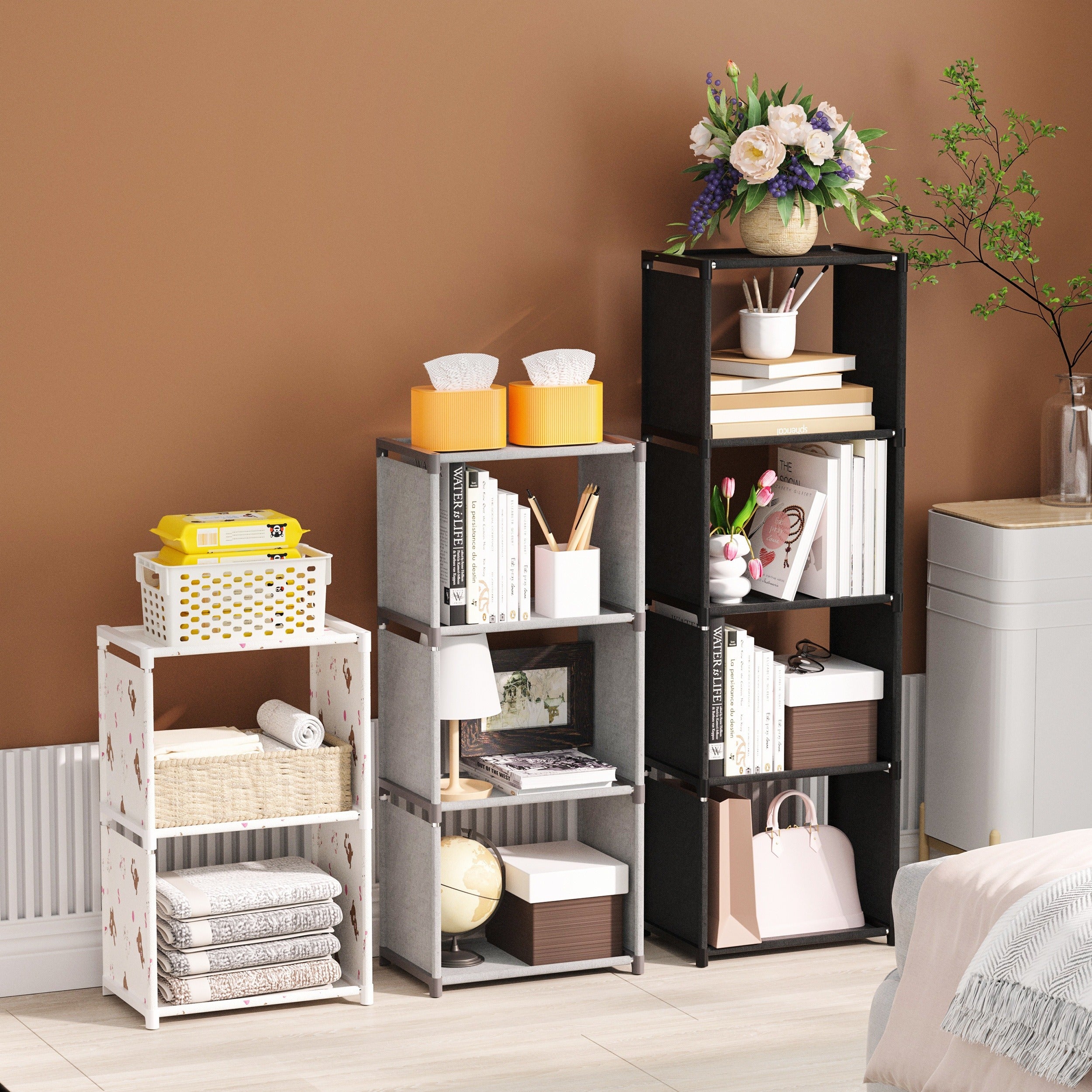 Cube Plastic Book Shelf Stackable Clothes Storage Durable Rack Organizer