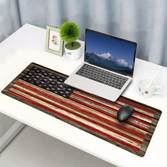 Vintage Flag On Wood Texture XL Gaming Mouse Pad Non Slip Rubber Base Desk Mat