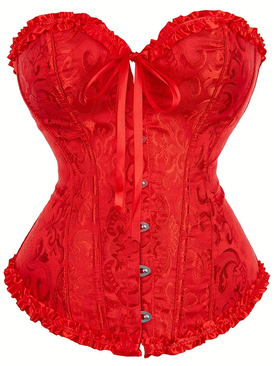 Strapless Corset Bustier Tummy Control Lace Up Body Shaper