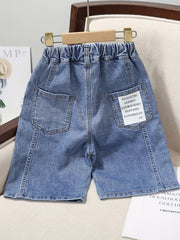 Kids' Denim Shorts with Distressed Finish