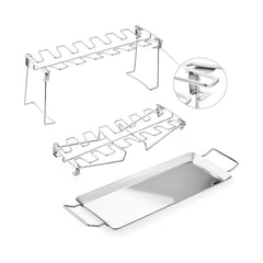 Chicken Leg Rack 14 Slot Stainless Steel with Drip Pan