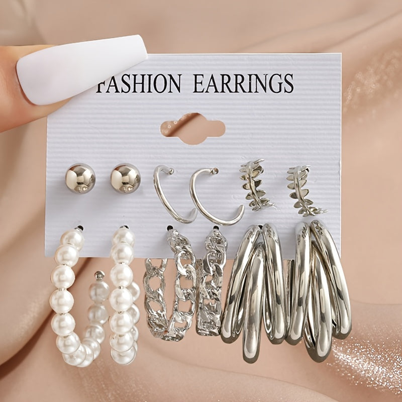 9 Styles Heart Butterfly Geometric Earrings Set Women's Jewelry