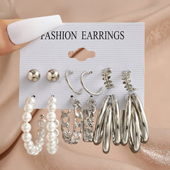 9 Styles Heart Butterfly Geometric Earrings Set Women's Jewelry