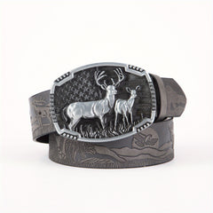 Arrival Elk Eagle Animal Men's Leather Belt Hip Hop Western Cowboy Belt