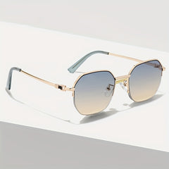 Men's Polygon Sunglasses Vintage Semi Rimless UV400