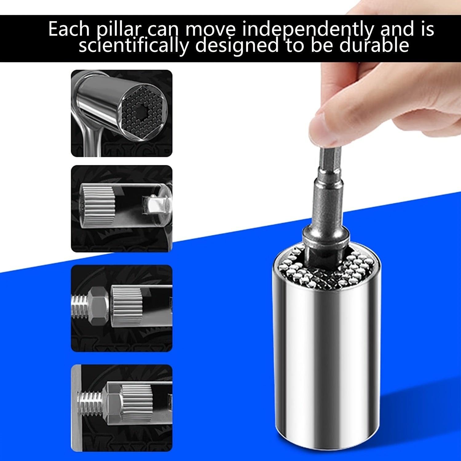 Universal Socket Wrench Kit 7-19mm for Any Bolt Ratchet Wrench