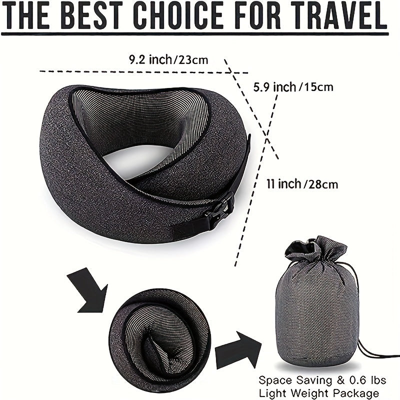 Travel Pillow Memory Foam Neck Pillow Comfortable & Breathable