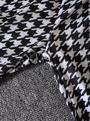 Girl's Houndstooth 2pcs Peplum Shirt & Pants Set