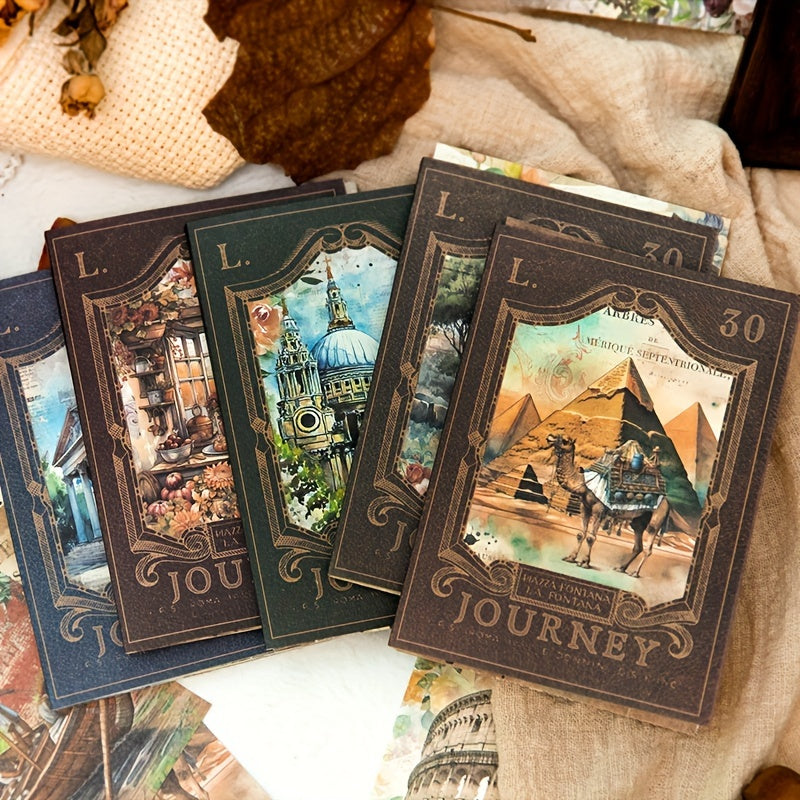 30pcs Vintage World Architecture Landscape Set Clipbook for Diary
