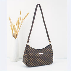 Geometric Printed Shoulder Bag with Zip Closure