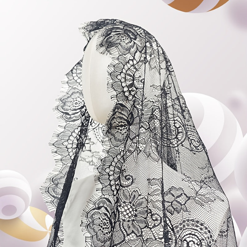 Romantic Lace Bridal Veil Headscarf for Brides