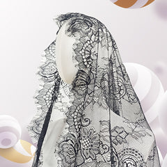 Romantic Lace Bridal Veil Headscarf for Brides