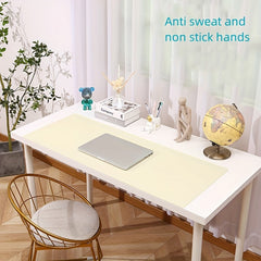 Waterproof Large PU Leather Desk Mat - Plain Velvet Bottom