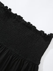 Solid Off Shoulder Strapless Dress Plus Size Women's Medium Stretch Casual
