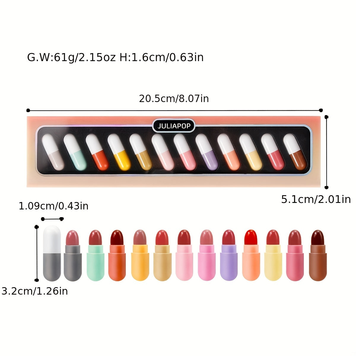 12 Colors Matte Waterproof Mini Lipstick Set for Women
