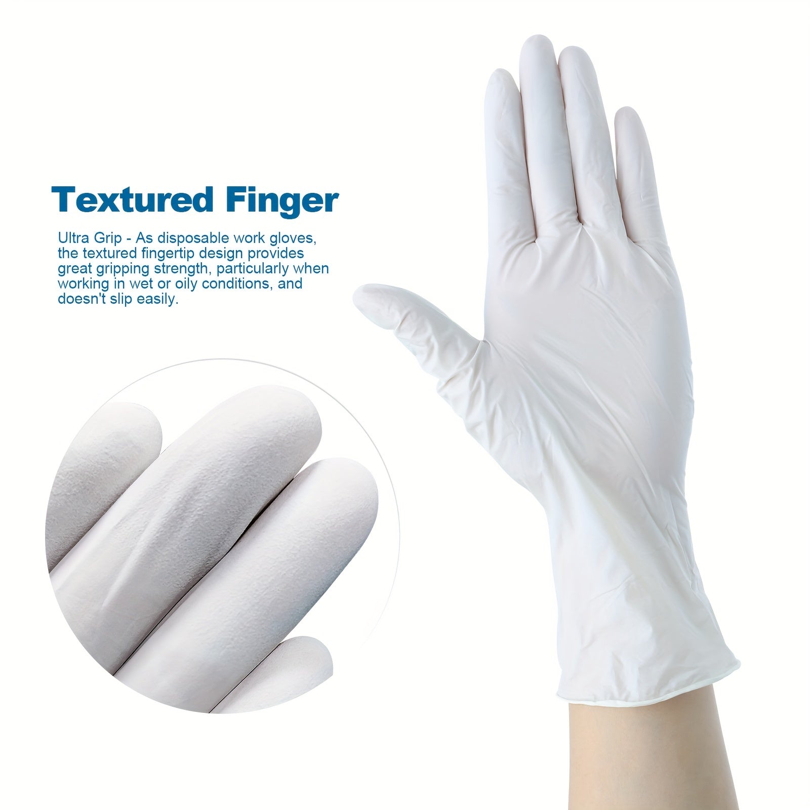 100pcs 4.5 Mil Nitrile Gloves Disposable Powder & Latex Free