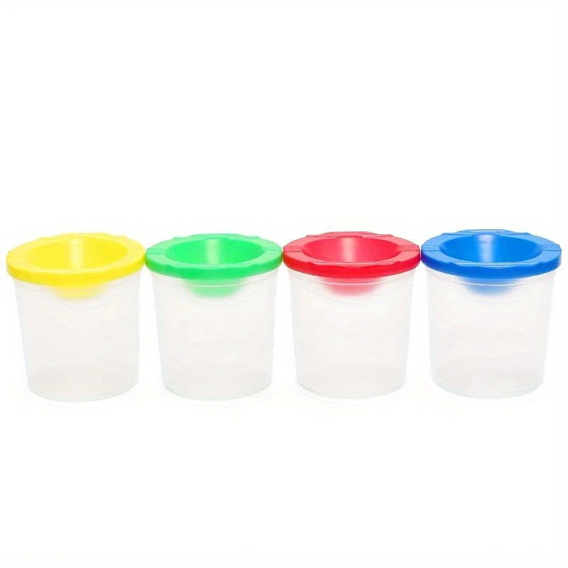 4pcs Pen Washing Cup Leak-proof Mixing Cup Portable Acrylic Watercolor