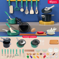 Mini Green Kitchen Playset for Kids Realistic Play Food & Cooking Toys