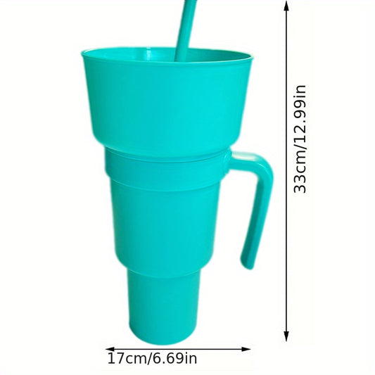 Leakproof 2 in 1 Beverage Cup and Snack Bowl for Home, Theater, and Travel