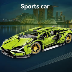 1200-Piece Green Racing Model Kit Building Blocks