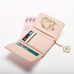Cartoon Bear Wallet PU Leather Three Fold Coin Purse for Girls