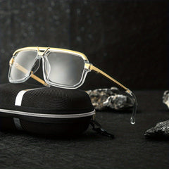 Men's Metal Frame Sunglasses Casual Mixed Decorative Eyewear