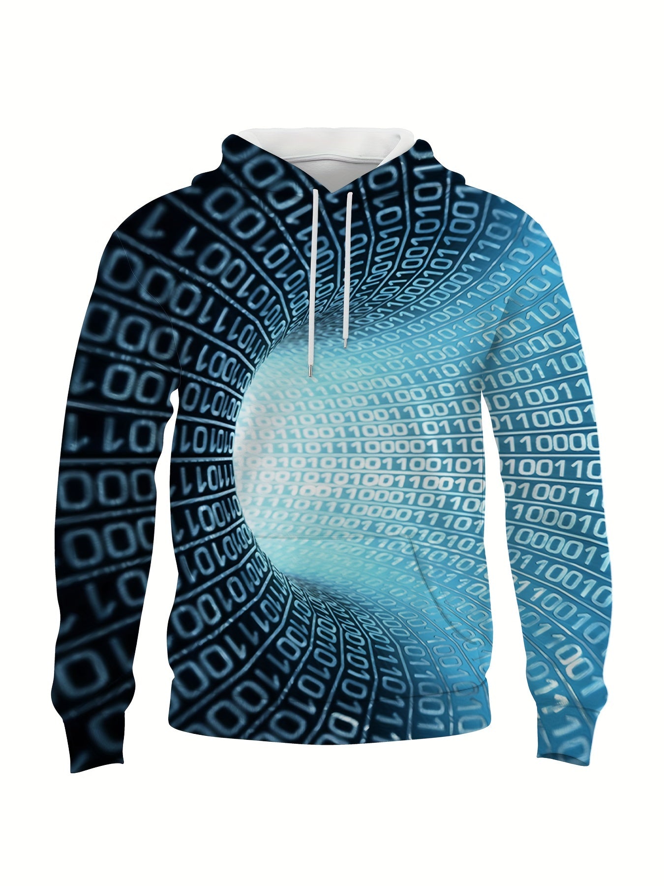 Optical Vision Number Data 3D Print Hoodie for Men