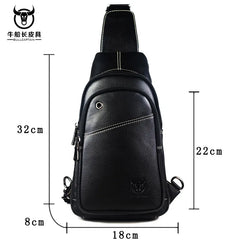 Chest Bag Leather Messenger Bag for Men