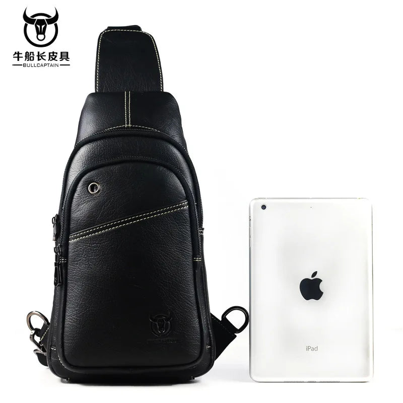 Chest Bag Leather Messenger Bag for Men