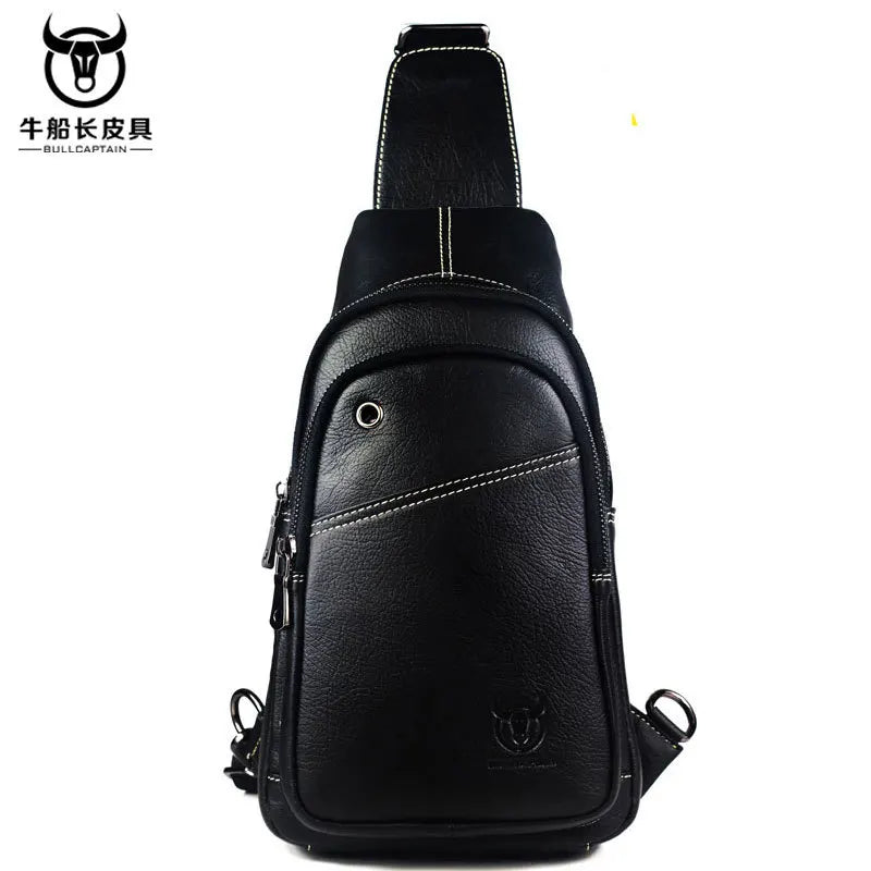 Chest Bag Leather Messenger Bag for Men