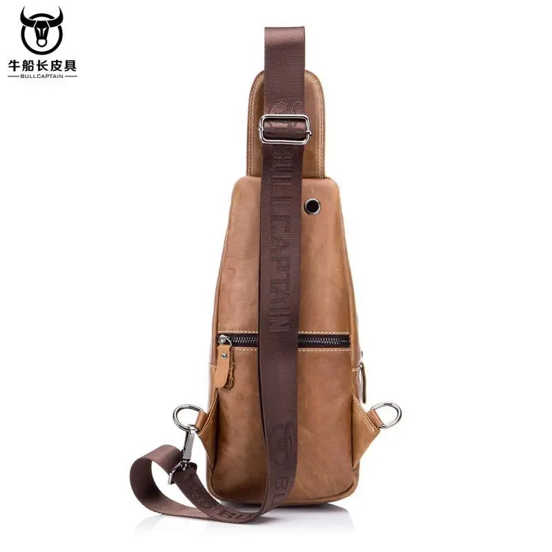 Men's Leather Messenger Bag Chest Bag