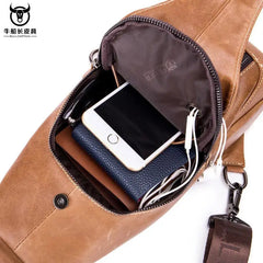 Men's Leather Messenger Bag Chest Bag