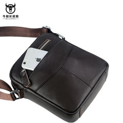 Men's Small Flap Messenger Bag Suede Brown